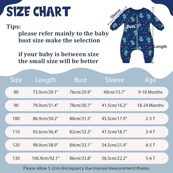 MICHLEY Toddler Flannel Sleeping Sack with Feet Blue Dinosaur Print Wearable Blanket