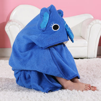 MICHLEY Baby Elephant Hooded Bathrobe Soft Cotton Towel Robe