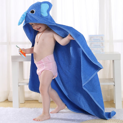 MICHLEY Baby Elephant Hooded Bathrobe Soft Cotton Towel Robe