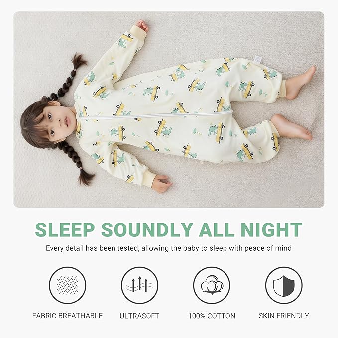 MICHLEY Crocodile Toddler Long Sleeve Cotton Sleeping Bag