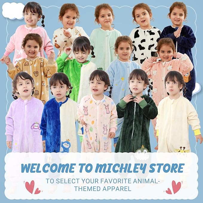 MICHLEY Kids Pink Bunny Wearable Sleeping Sack – Flannel Cozy Pajamas for Toddlers
