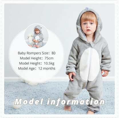 MICHLEY Baby Mouse Costume | Classic Flannel Animal Romper & Onesie