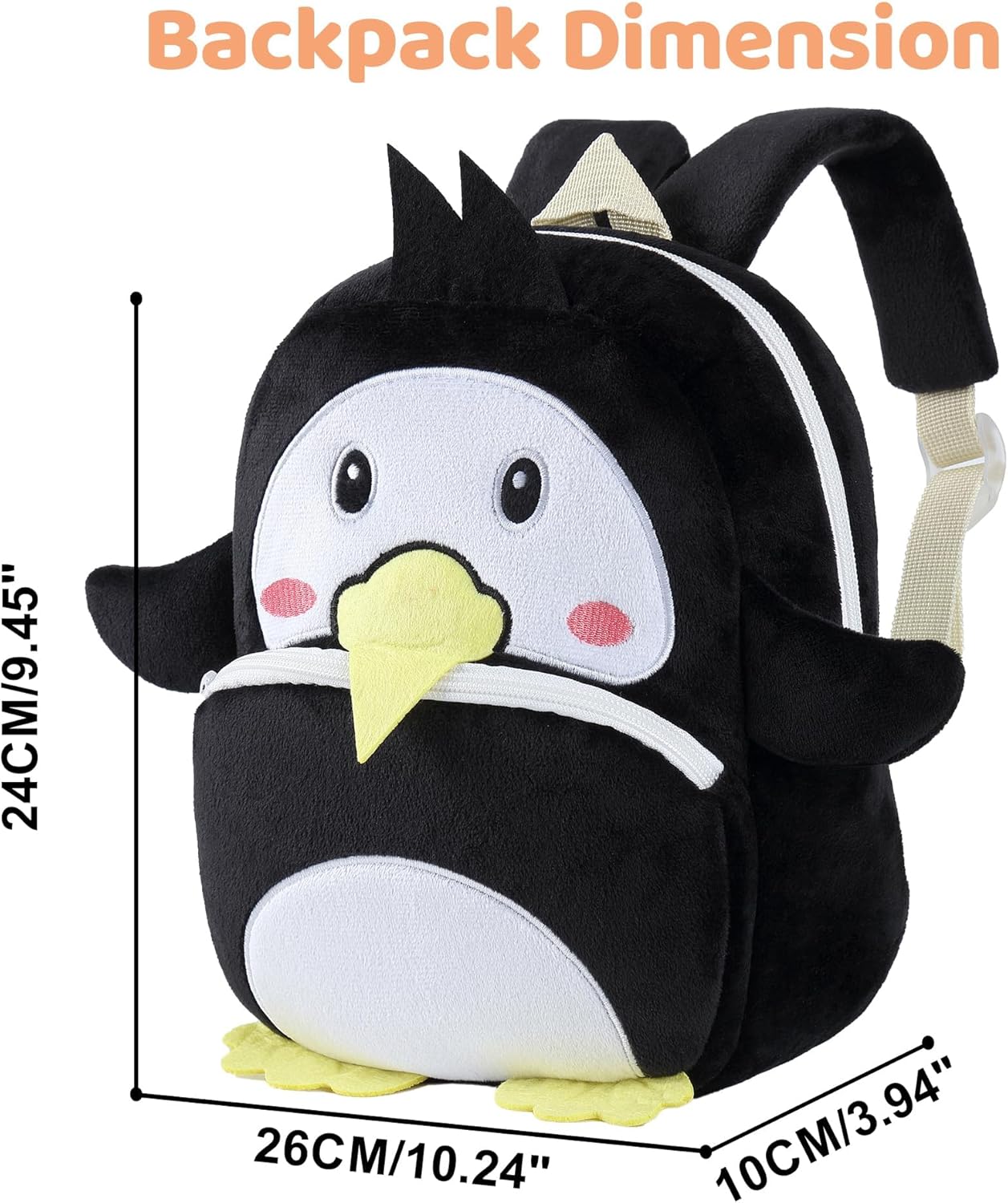 MICHLEY Kids Cute Black Penguin Animal Backpack Mini Daycare Travel Bag