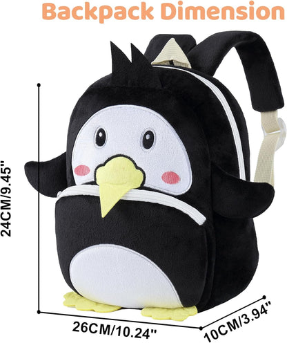 MICHLEY Kids Cute Black Penguin Animal Backpack Mini Daycare Travel Bag