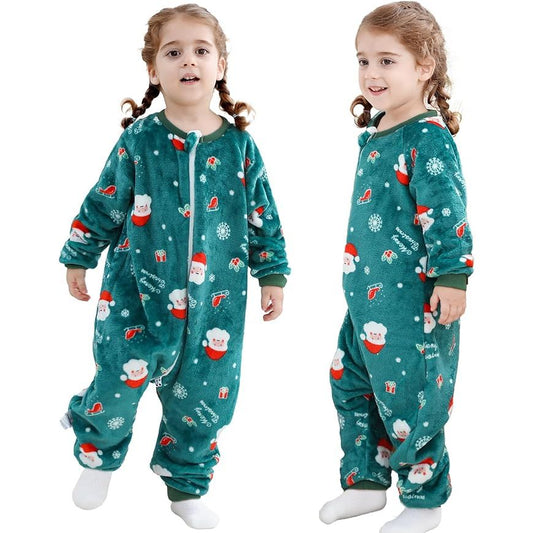 MICHLEY Christmas Santa Toddler Flannel Sleeping Sack with Feet