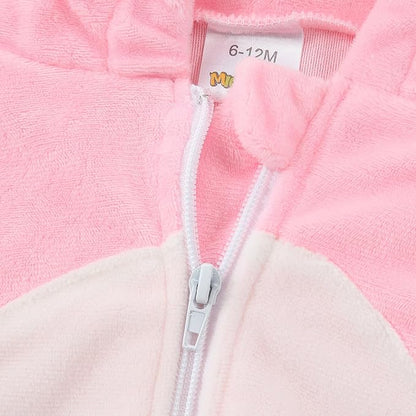 MICHLEY Baby Sleeveless Pink Rabbit Animal Hooded Romper Easter Costume 0-24M