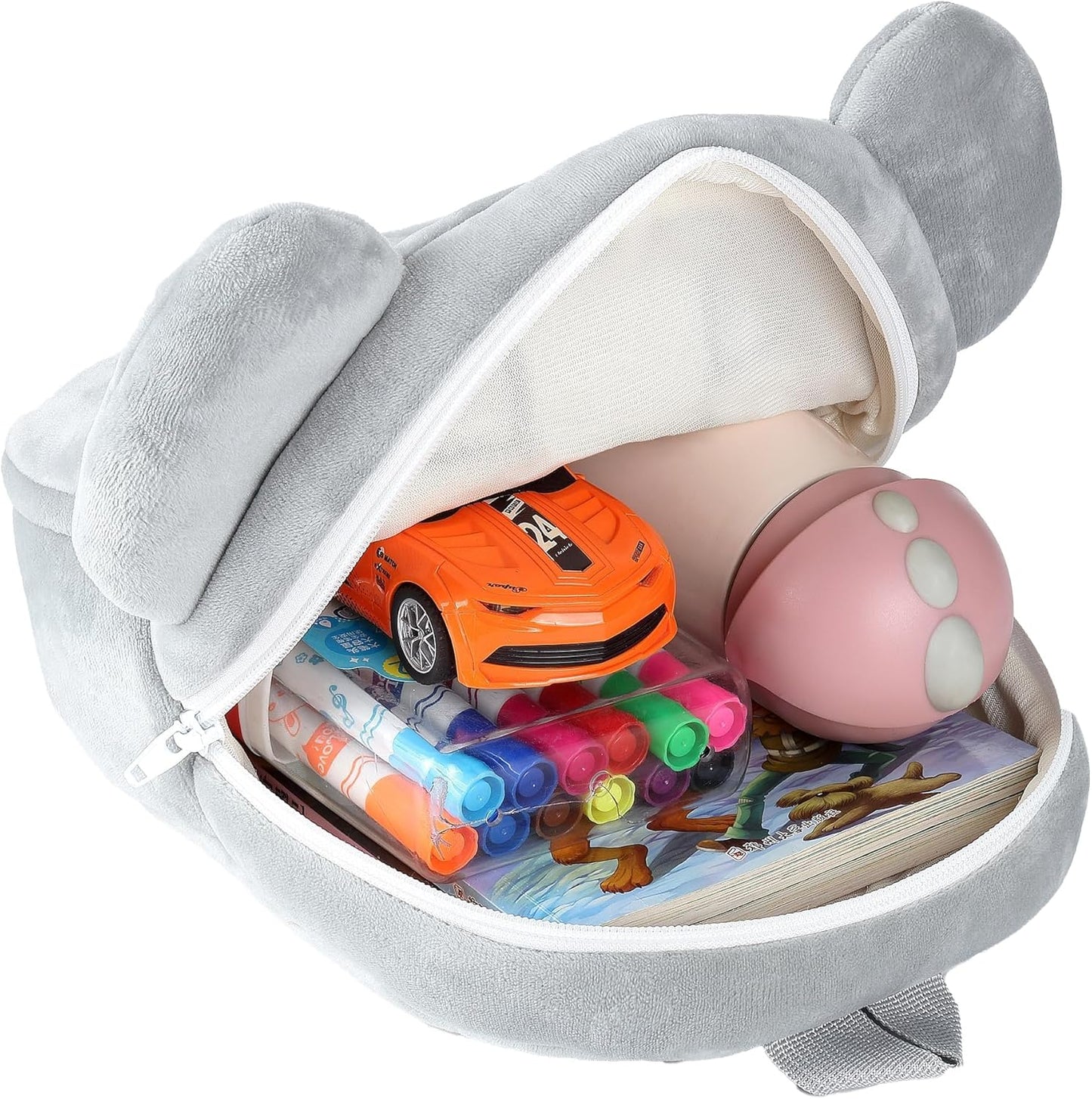 MICHLEY Kids Cute Gray Elephant Animal Backpack Mini Daycare Travel Bag