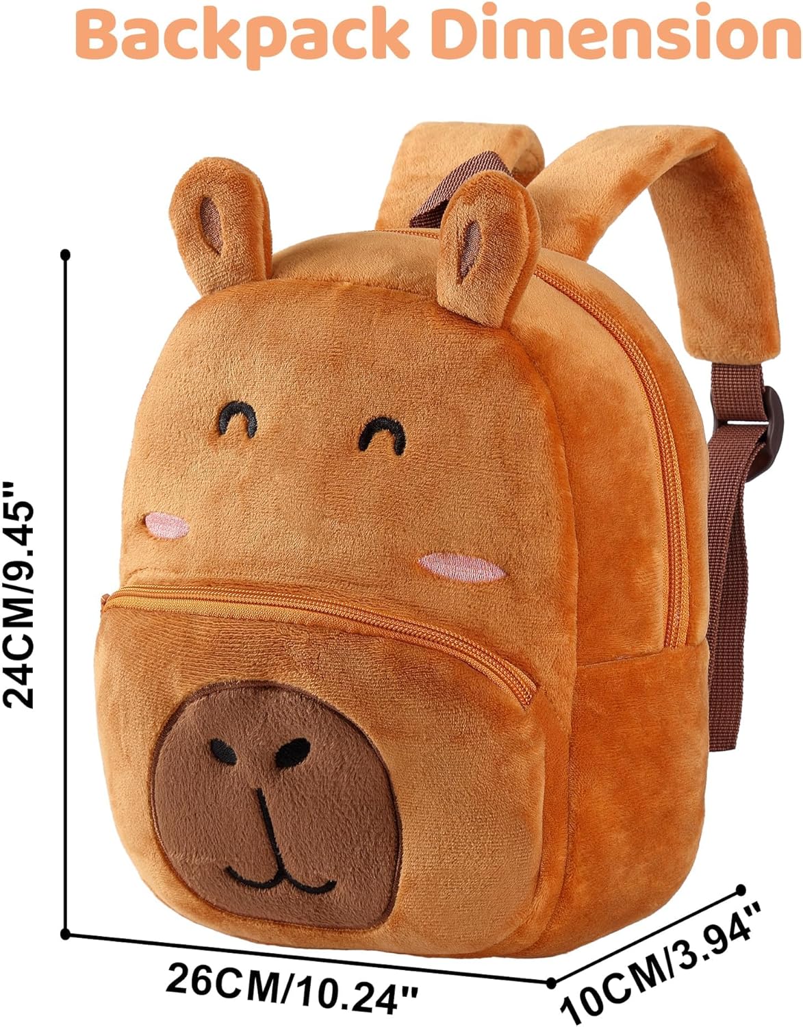 MICHLEY Kids Cute Brown Capybara Animal Backpack Mini Daycare Travel Bag