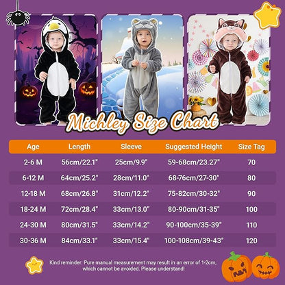 MICHLEY Squirrel Baby Costume Winter Flannel Hooded Romper