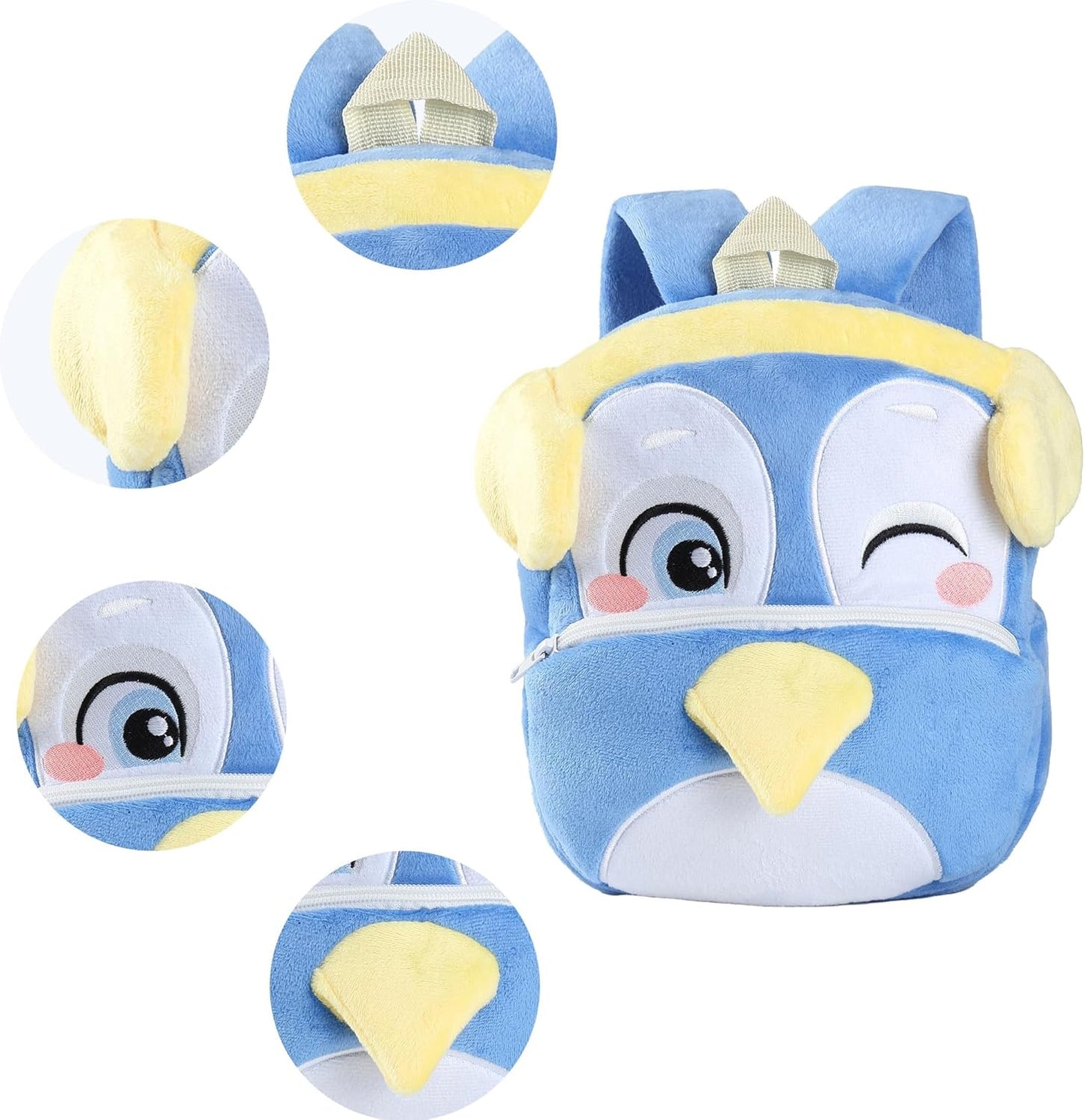 MICHLEY Kids Cute Blue Penguin Animal Backpack Mini Daycare Travel Bag