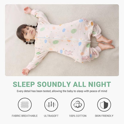 MICHLEY Pink Cute Bunny Toddler Long Sleeve Cotton Sleeping Bag