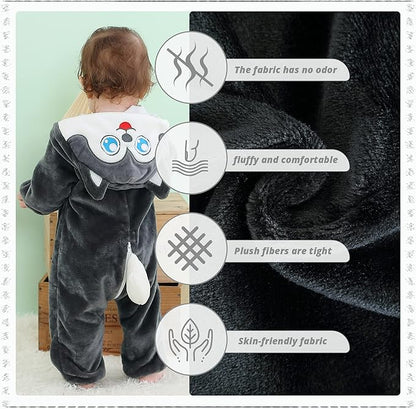 MICHLEY Husky Baby Costume Winter Flannel Hooded Romper