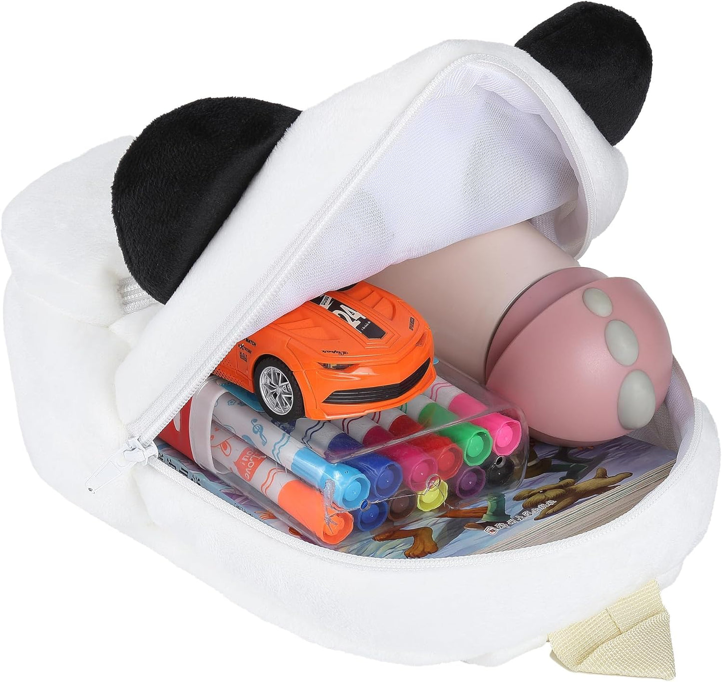 MICHLEY Kids Cute White Panda Animal Backpack Mini Daycare Travel Bag