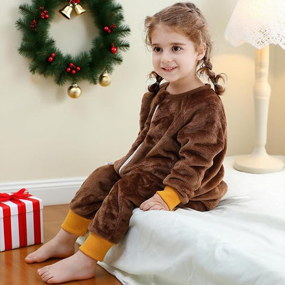 MICHLEY Brown Capybara Toddler Flannel Sleep Bag with Feet
