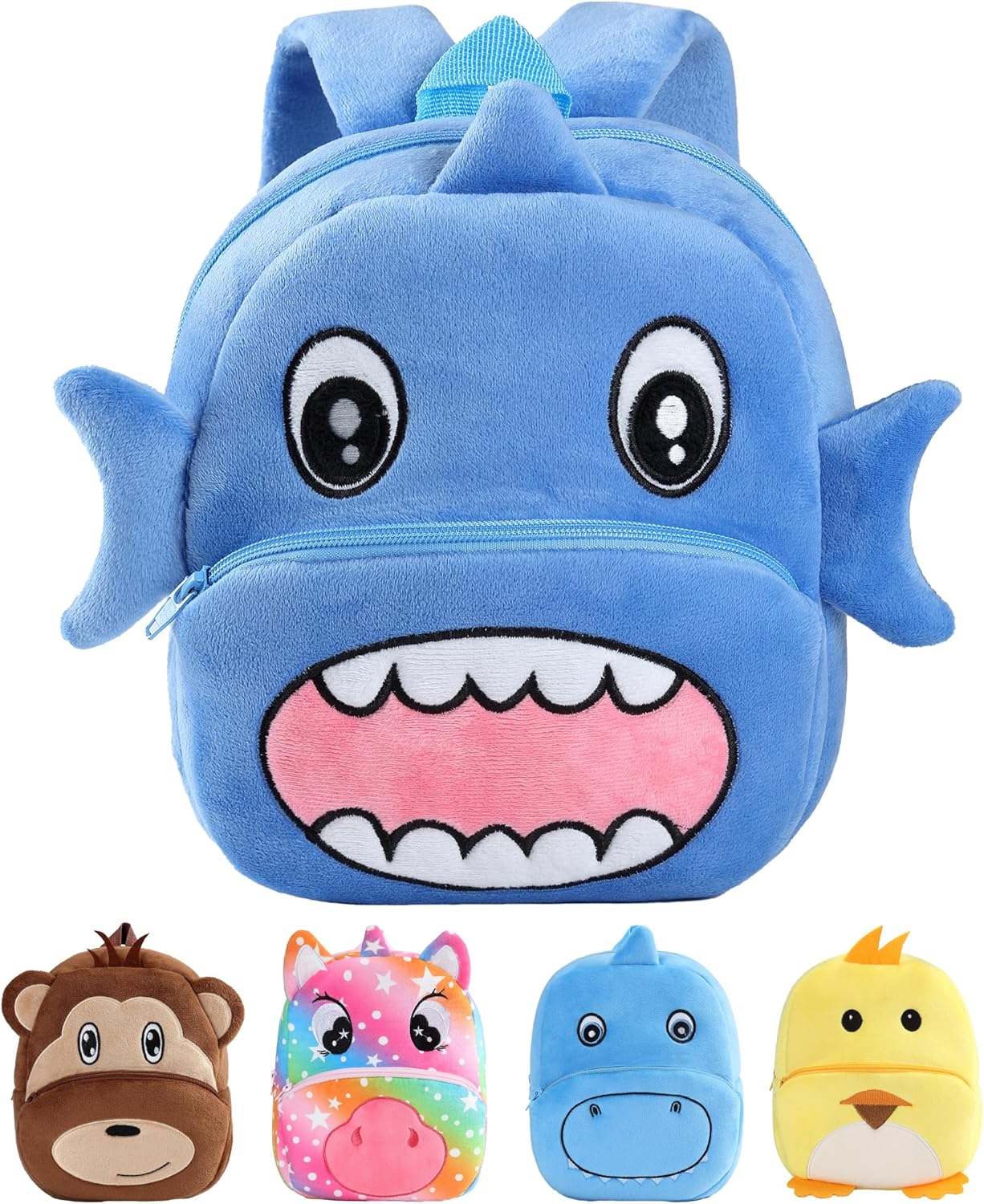 MICHLEY Kids Cute Blue Shark Animal Backpack Mini Daycare Travel Bag