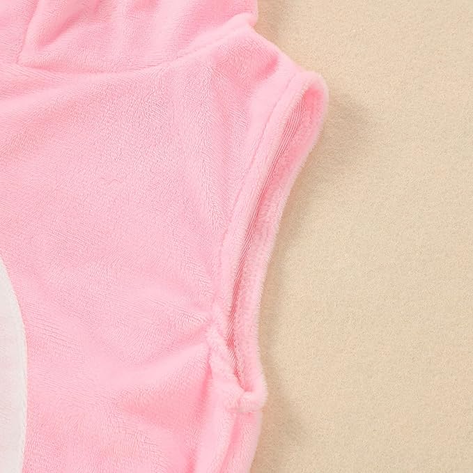 MICHLEY Baby Sleeveless Pink Rabbit Animal Hooded Romper Easter Costume 0-24M