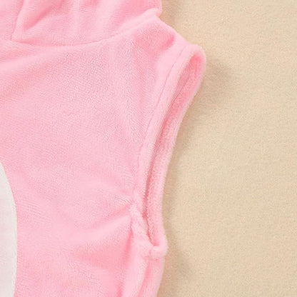 MICHLEY Baby Sleeveless Pink Rabbit Animal Hooded Romper Easter Costume 0-24M