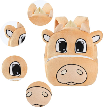 MICHLEY Kids Cute Yellow Calf Animal Backpack Mini Daycare Travel Bag