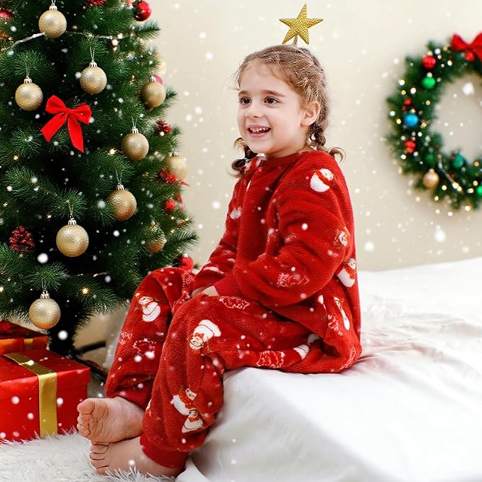 MICHLEY Snowy Red Toddler Flannel Sleeping Sack with Feet