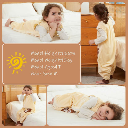 MICHLEY Bear Toddler Sleeveless Sleeping Bag Winter Warm Polyester Wearable Blanket