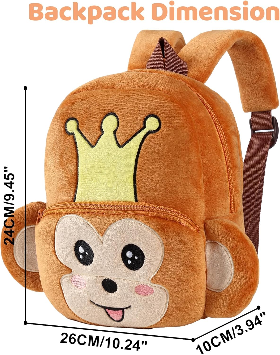 MICHLEY Kids Cute Crown Monkey Animal Backpack Mini Daycare Travel Bag