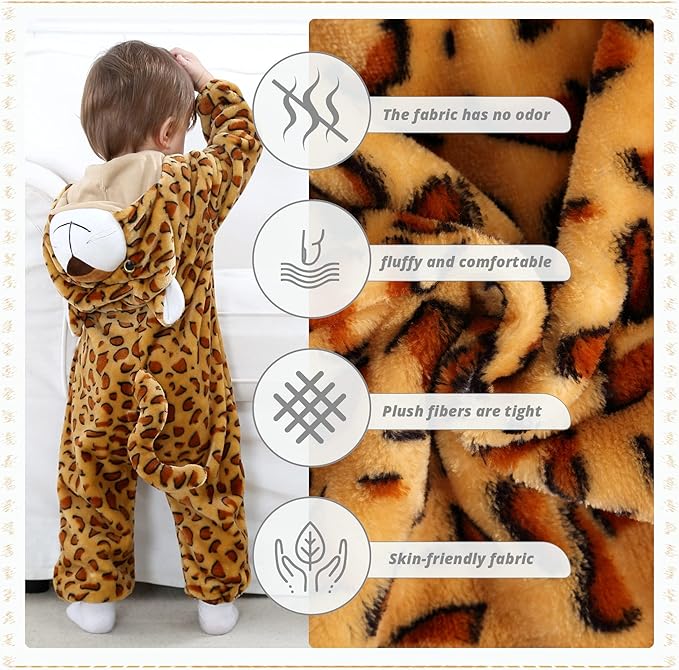 MICHLEY Baby Leopard Costume | Exotic Animal Romper & Chic Onesie