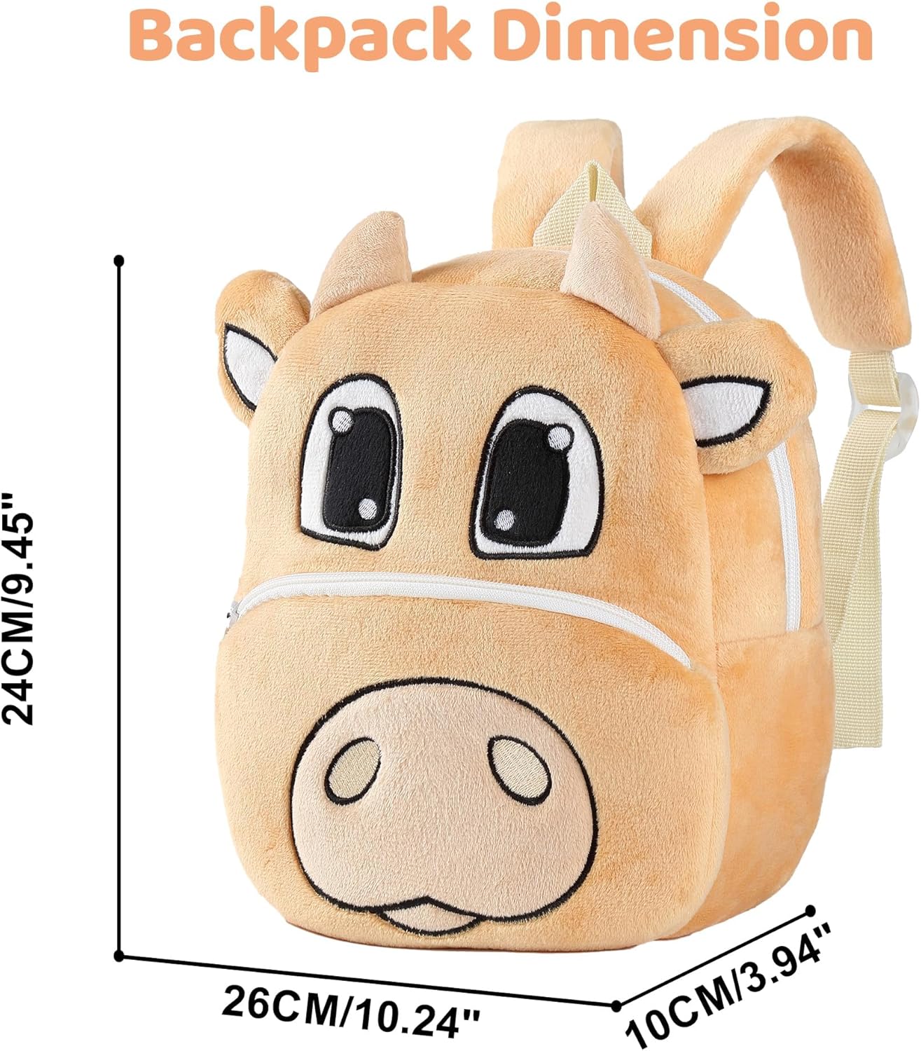 MICHLEY Kids Cute Yellow Calf Animal Backpack Mini Daycare Travel Bag