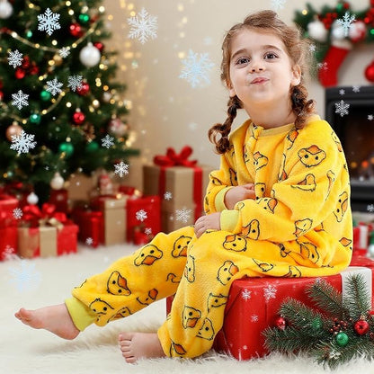 MICHLEY Cute Yellow Duck Toddler Flannel Sleep Sack with Feet