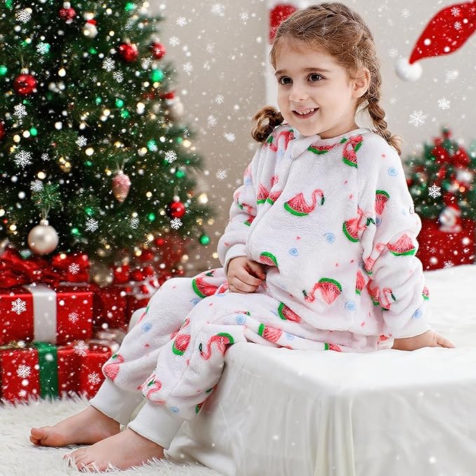 MICHLEY Pink Flamingo Toddler Flannel Sleeping Sack with Feet