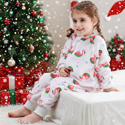 MICHLEY Pink Flamingo Toddler Flannel Sleeping Sack with Feet