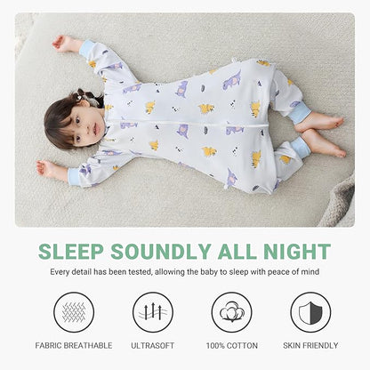 MICHLEY Purple Dinosaur Toddler Long Sleeve Cotton Sleeping Bag