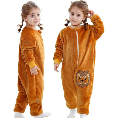 MICHLEY Lion Toddler Flannel Sleeping Bag with Feet - Cozy Winter Sleep Suit