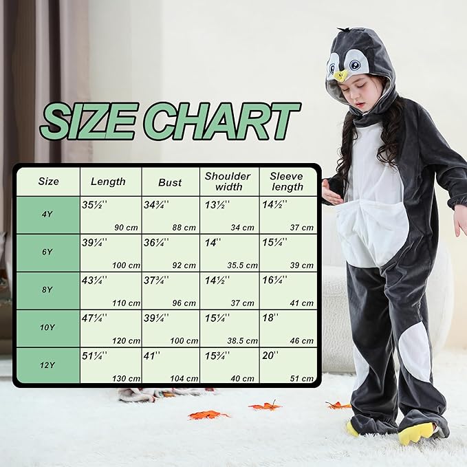 MICHLEY Kids Penguin Animal Cosplay Costume Soft Flannel Romper