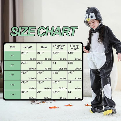 MICHLEY Kids Penguin Animal Cosplay Costume Soft Flannel Romper