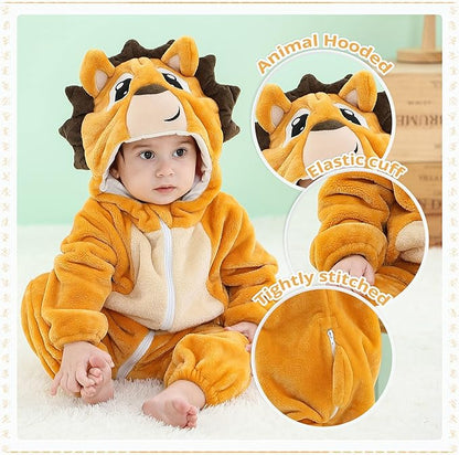 MICHLEY Hedgehog Baby Costume Winter Flannel Hooded Romper