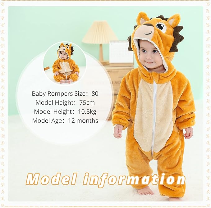 MICHLEY Hedgehog Baby Costume Winter Flannel Hooded Romper