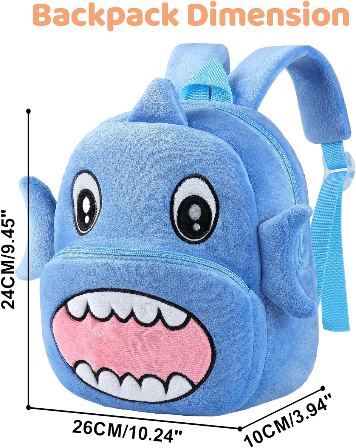 MICHLEY Kids Cute Blue Shark Animal Backpack Mini Daycare Travel Bag