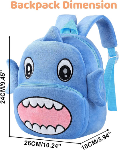 MICHLEY Kids Cute Blue Shark Animal Backpack Mini Daycare Travel Bag
