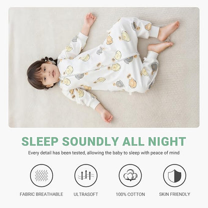 MICHLEY White Bear Toddler Long Sleeve Cotton Sleeping Bag
