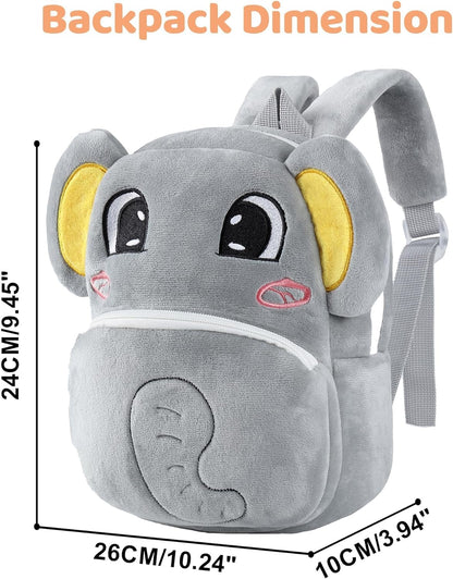 MICHLEY Kids Cute Gray Elephant Animal Backpack Mini Daycare Travel Bag