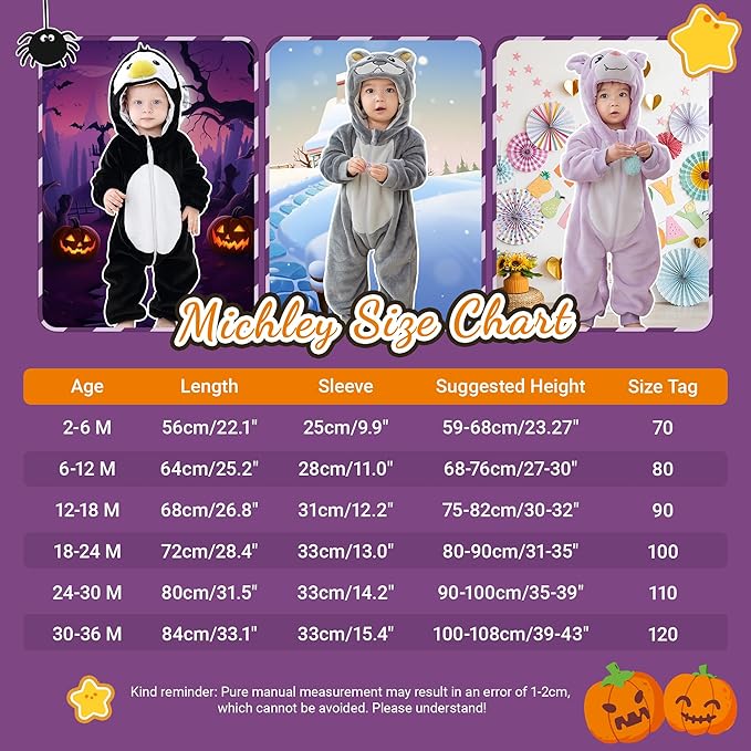 MICHLEY Penguin Baby Costume Winter Flannel Hooded Romper