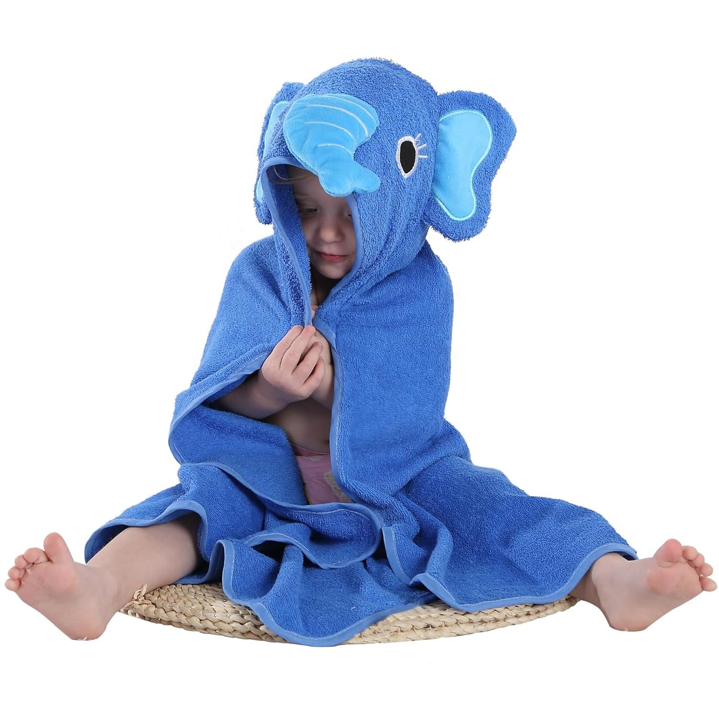 MICHLEY Baby Elephant Hooded Bathrobe Soft Cotton Towel Robe
