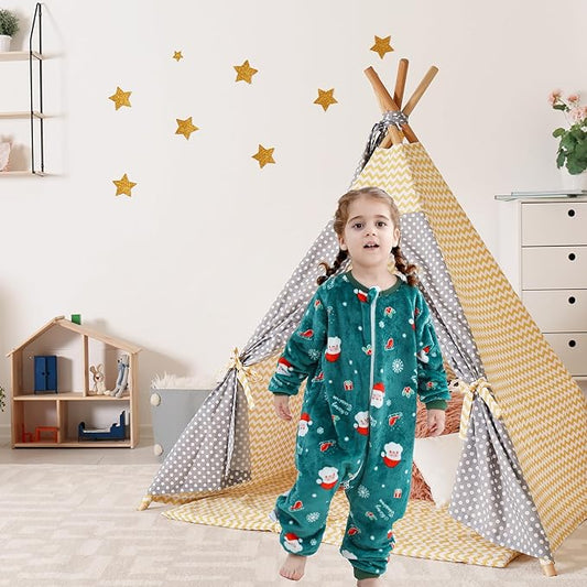 MICHLEY Christmas Santa Toddler Flannel Sleeping Sack with Feet