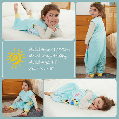 MICHLEY Giraffe Toddler Sleeveless Sleeping Bag Winter Polyester Wearable Blanket