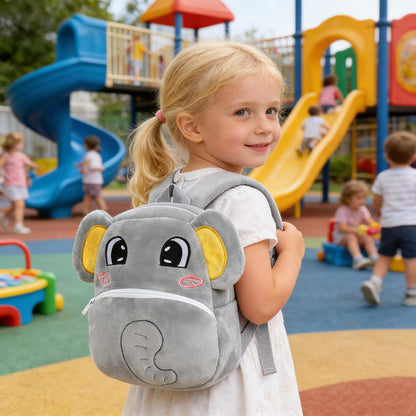 MICHLEY Kids Cute Gray Elephant Animal Backpack Mini Daycare Travel Bag
