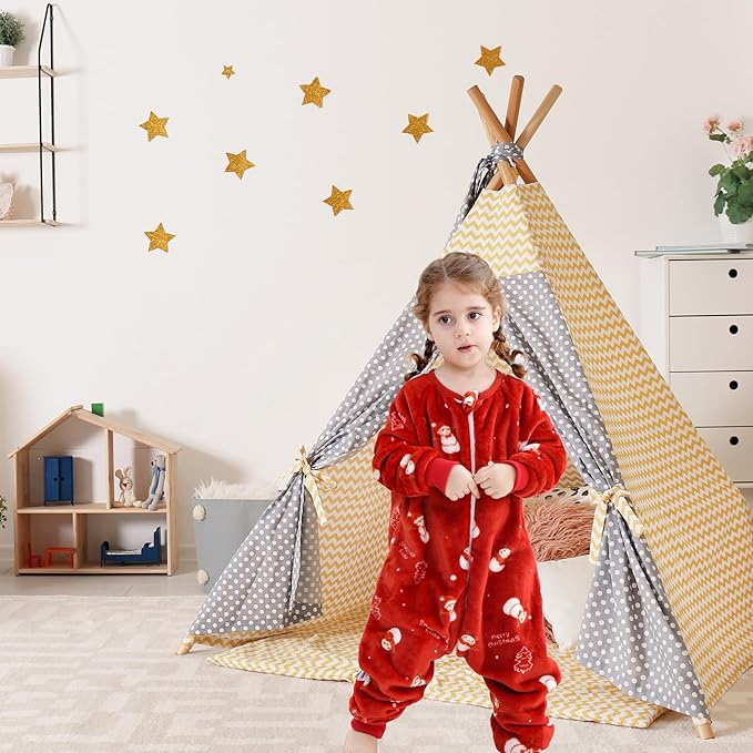 MICHLEY Snowy Red Toddler Flannel Sleeping Sack with Feet