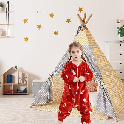 MICHLEY Snowy Red Toddler Flannel Sleeping Sack with Feet
