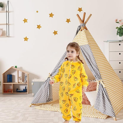 MICHLEY Cute Yellow Duck Toddler Flannel Sleep Sack with Feet