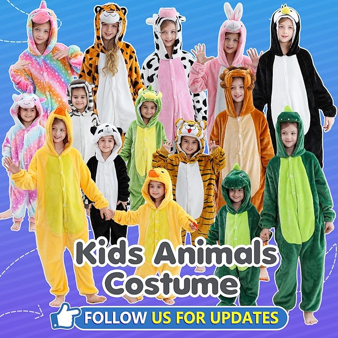 MICHLEY Kids Cow Hooded Romper Flannel Halloween Cosplay Pajamas Costume