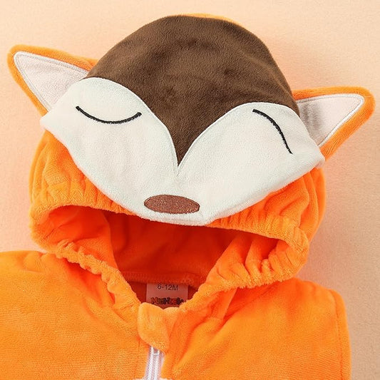 MICHLEY Baby Sleeveless Fox Animal Hooded Romper Unisex Halloween Costume 0-24M